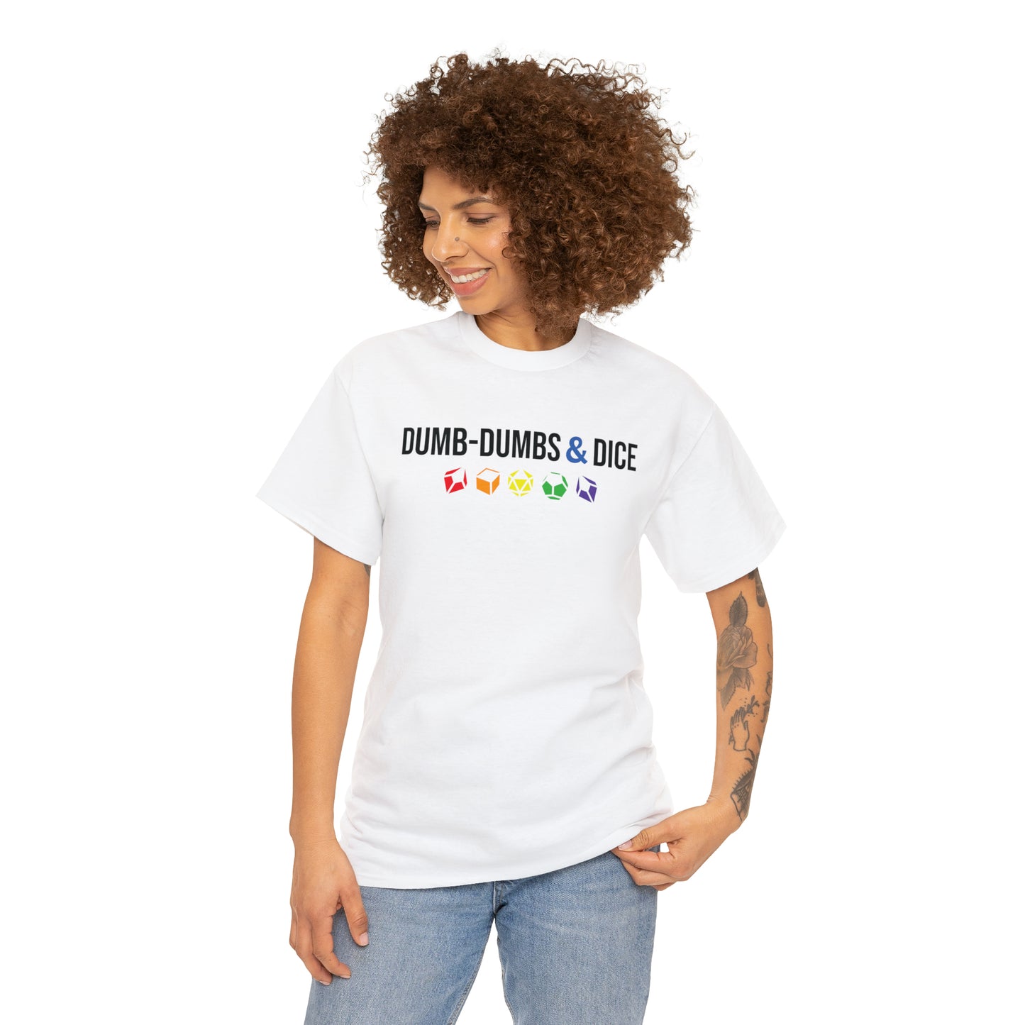 Dumb-Dumbs & Dice Logo and Dice Pride Tee