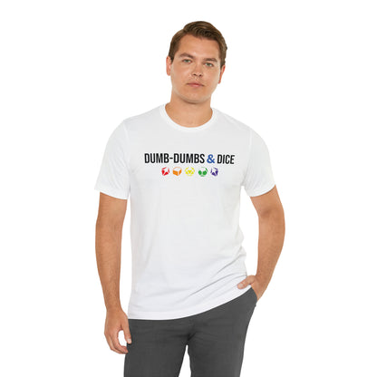 Dumb-Dumbs & Dice Logo and Dice Pride Tee