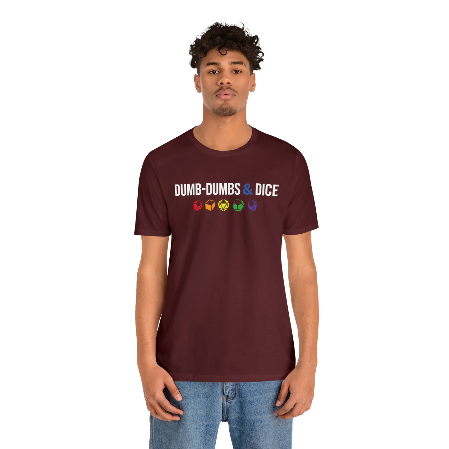 Dumb-Dumbs & Dice Logo and Dice Pride Tee