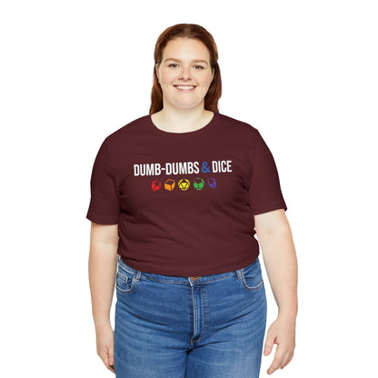 Dumb-Dumbs & Dice Logo and Dice Pride Tee