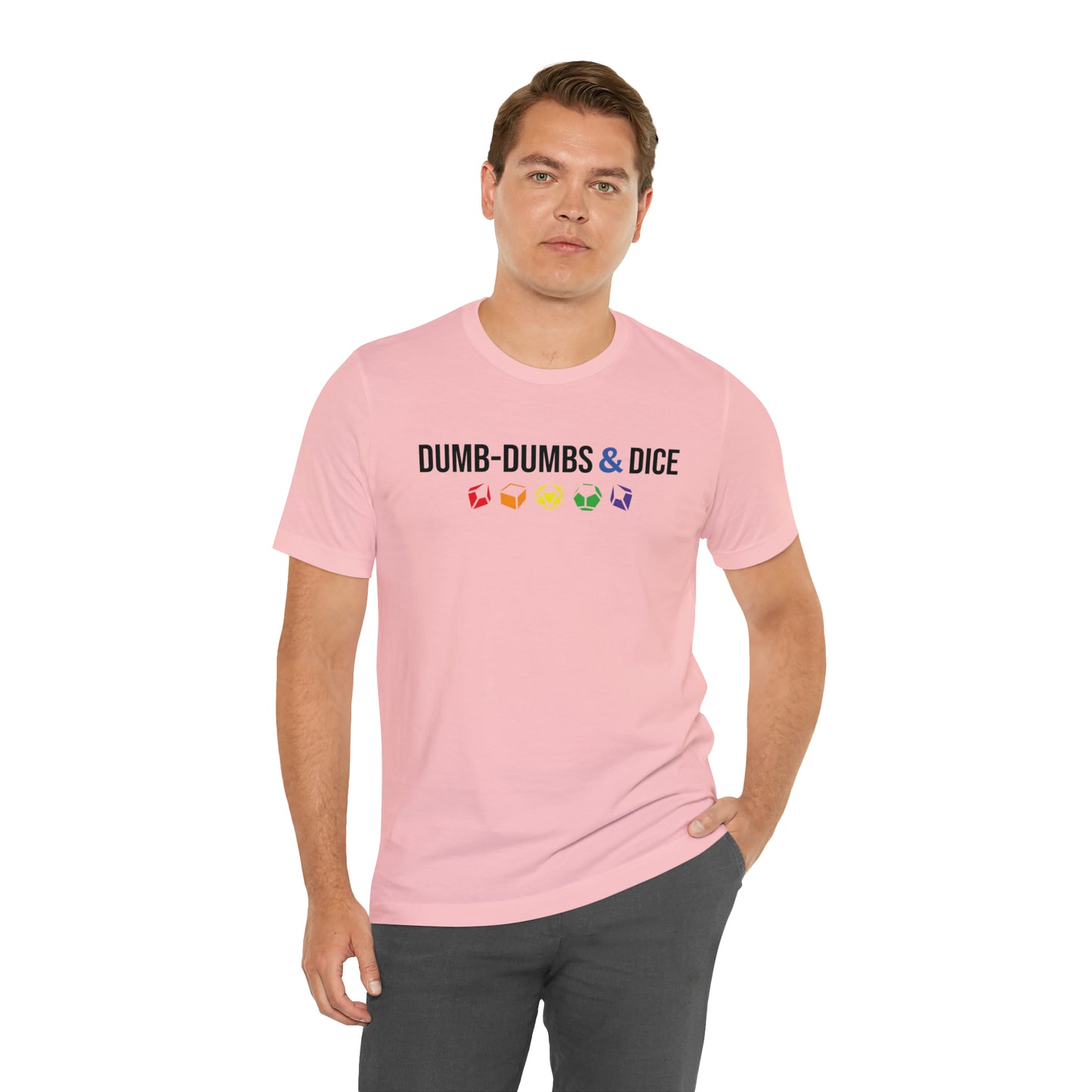 Dumb-Dumbs & Dice Logo and Dice Pride Tee