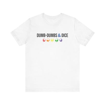 Dumb-Dumbs & Dice Logo and Dice Pride Tee