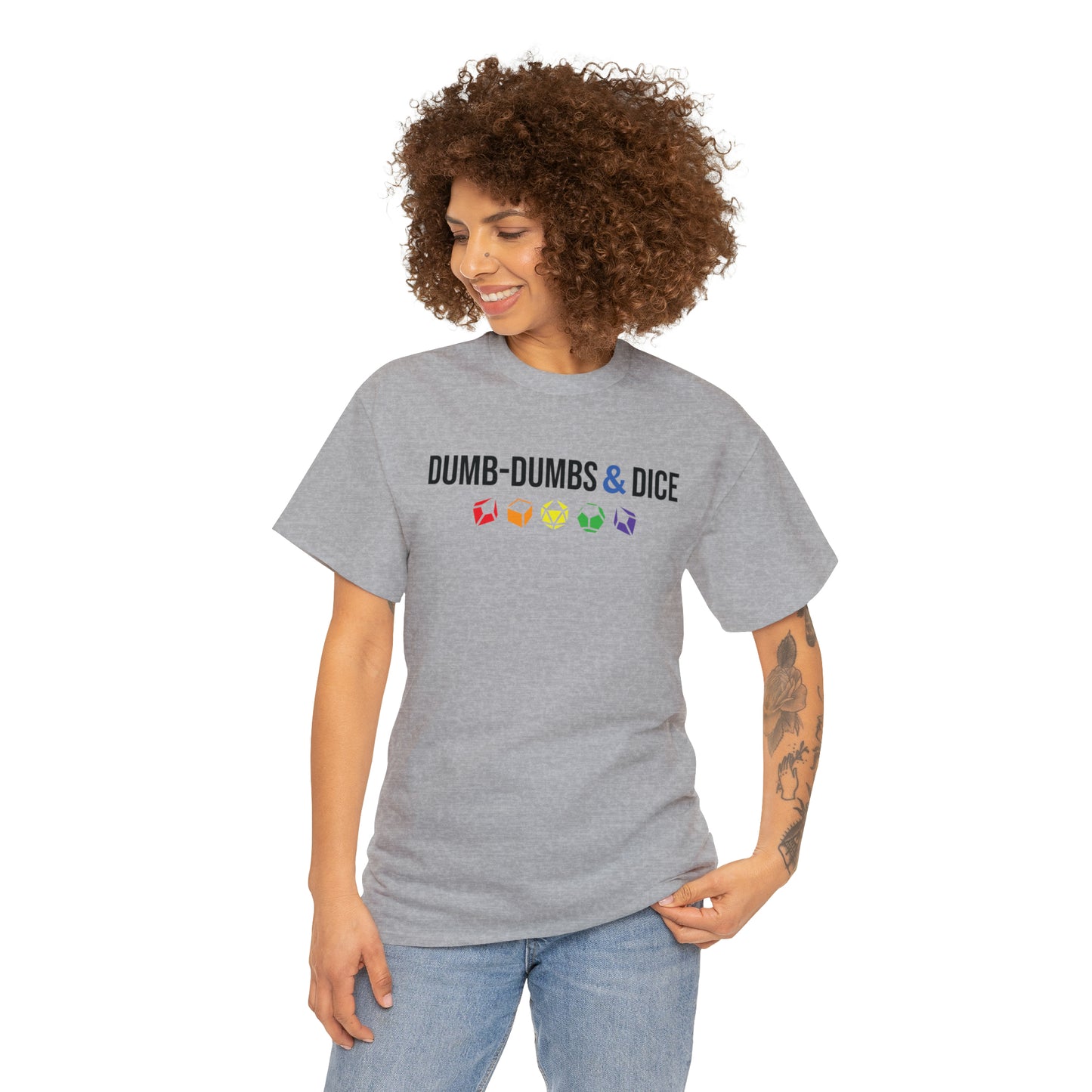 Dumb-Dumbs & Dice Logo and Dice Pride Tee