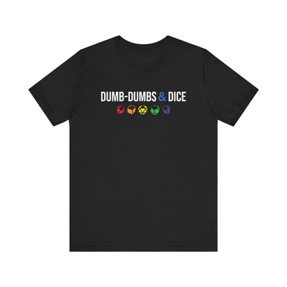 Dumb-Dumbs & Dice Logo and Dice Pride Tee