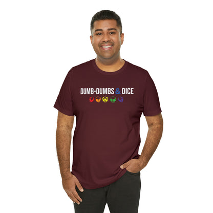 Dumb-Dumbs & Dice Logo and Dice Pride Tee