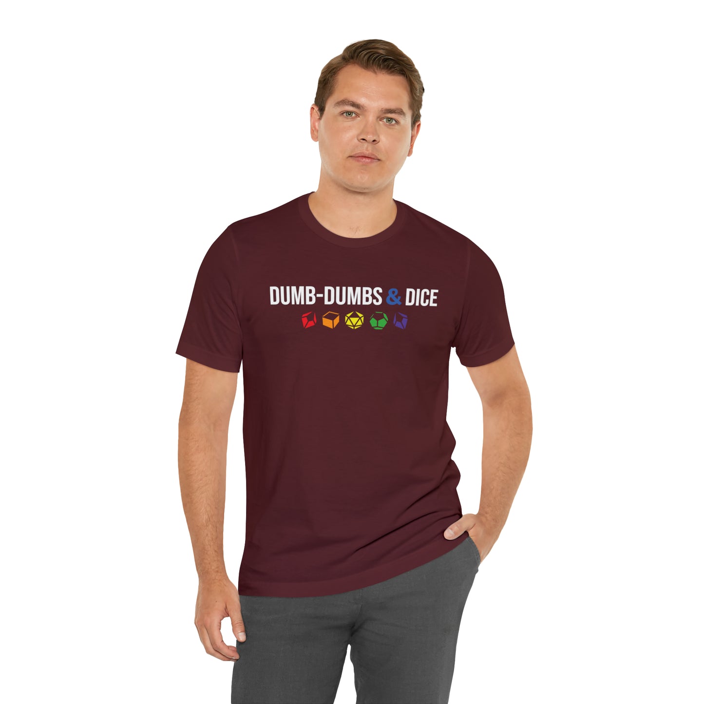 Dumb-Dumbs & Dice Logo and Dice Pride Tee