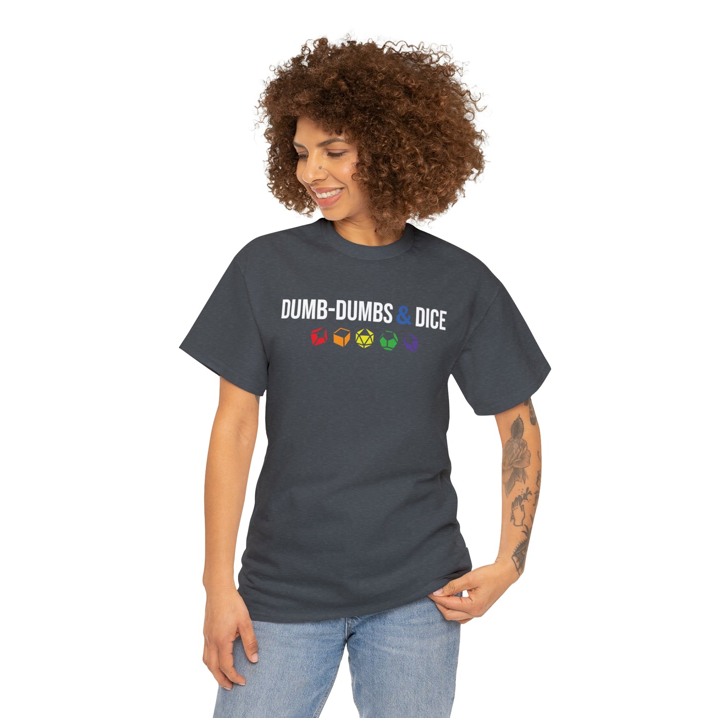 Dumb-Dumbs & Dice Logo and Dice Pride Tee