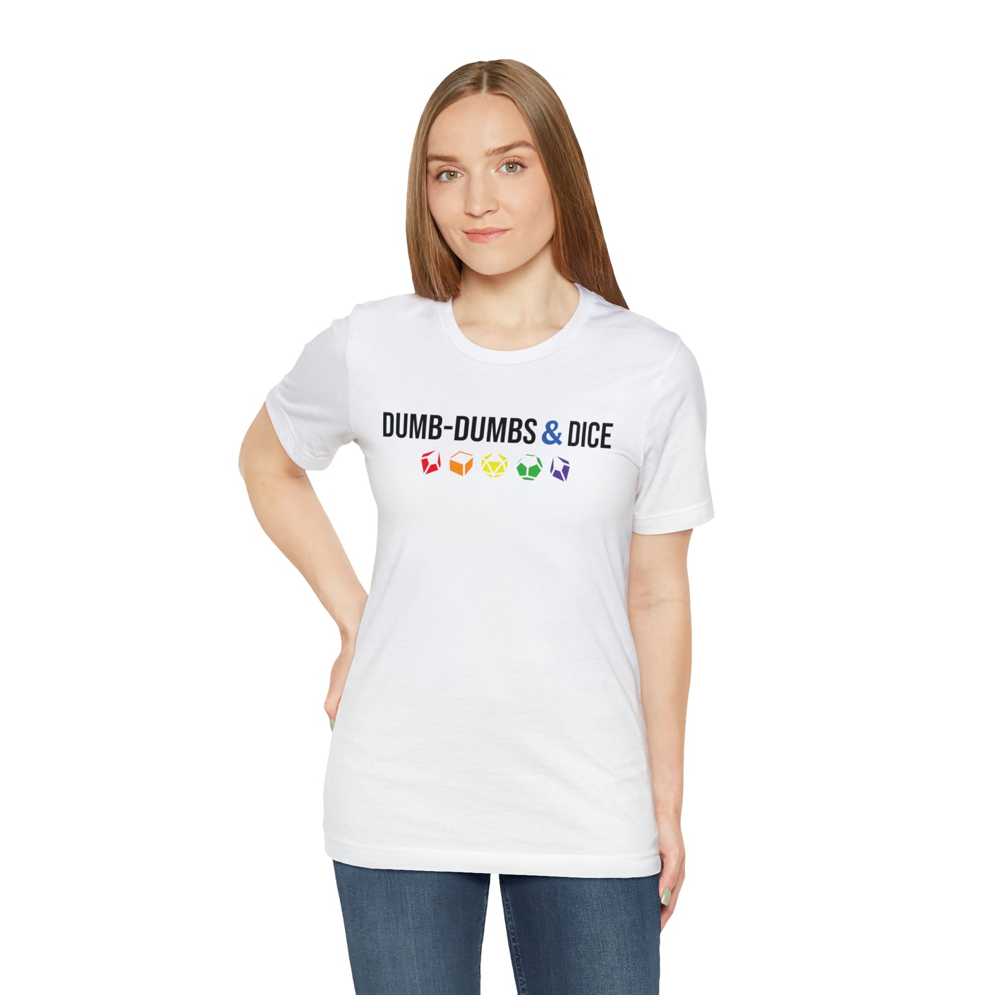 Dumb-Dumbs & Dice Logo and Dice Pride Tee