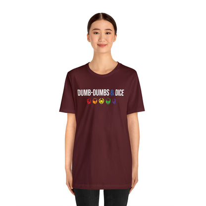 Dumb-Dumbs & Dice Logo and Dice Pride Tee